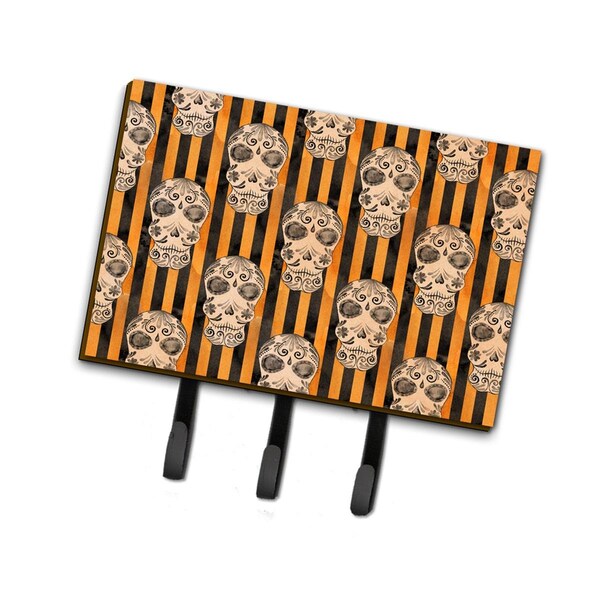 Carolines Treasures Watecolor Halloween Day of the Dead Head Leash or Key Holder, 6 x 2 x 9 in. BB7527TH68 - main